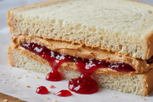 Load image into Gallery viewer, Peanut butter and jam sandwich oozing jam